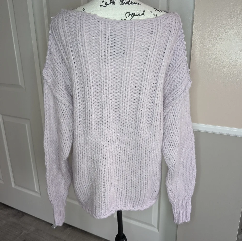 Free People Cozy Lavender Knit Sweater